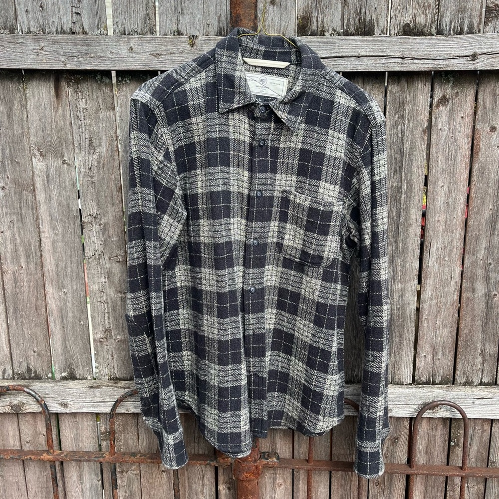 Rogue Territory Jumper Shirt Black/Natural Herringbone Plaid - FW21